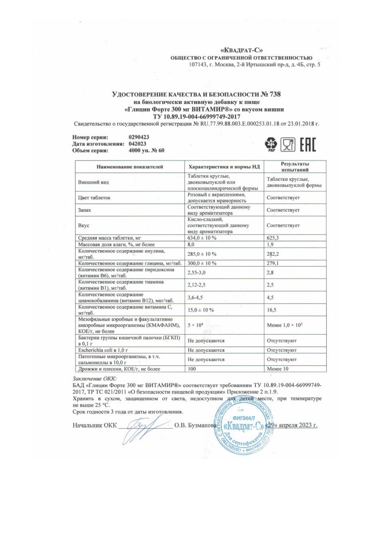 Паспорт №042023